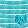 6 Pack 10 Feet Lake Blue Wave Foil Fringe Garland Metallic Tinsel Streamers Banner Wall Hanging Curtain Backdrop for Parade Floats, Mother's Day, Easter, Bachelorette, Wedding Party Decoration