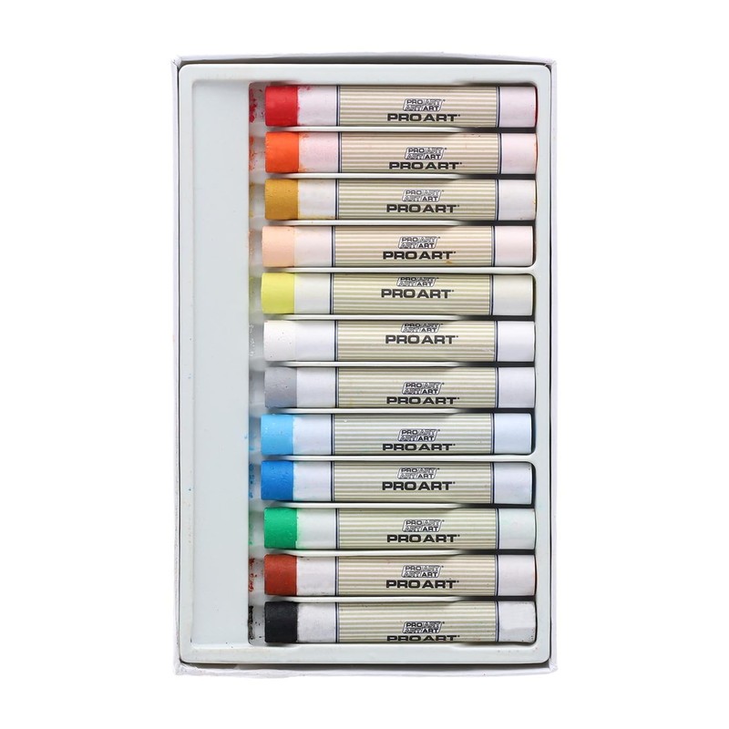 PRO ART Oil Pastels Regular Vivid Color 12pc, Soft &