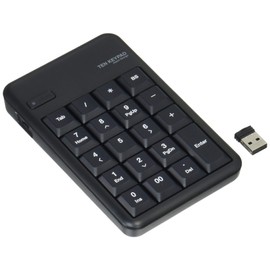 Elecom TK-TDM017BK USB-A Numeric Key, Wireless (Receiver Included) Membrane, 10 Million Times, Heavy Duty, Black