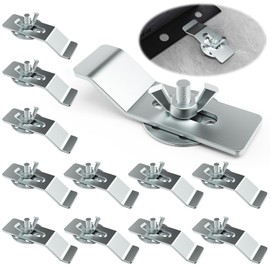 12 Pack Undermount Sink Clip, Sink Clips Kit,Sink Mounting Kit Bracket, for Bathroom Kitchen Marble Granite Vanity Countertop Installation and Repair Kit - Silver