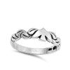 Dove Oxidized Bird Tree Leaf Branch Peace Ring Sterling Silver