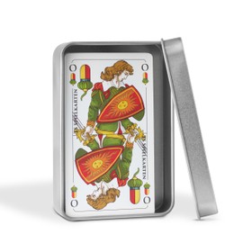 TS Spielkarten - Schafkopf Playing Cards with Bavarian Leaf - Tarot and Binokel - Linen Structure - Wipeable and Durable + Metal Tin for Sustainable Storage