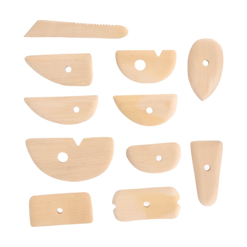 11pcs Pottery Trimming Tool Professional Wood Pottery Foot Shaper Tool