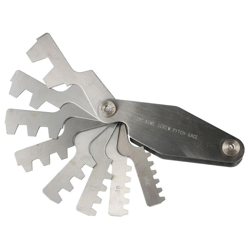 HOBBYIN 16pcs 29 Degree Acme Screw Pitch Gauge, Stainless Steel