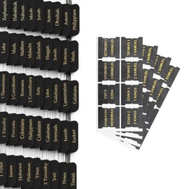 80 Pcs Leather Bible Tabs - 66 Tabs and 14 Blank Tabs Bible Index Tabs Easy Apply - Laminated Bible Tabs for Women Men Study Bible Journaling Book Labels Old and New Testament - Black