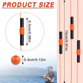 Bobber Stops for Fishing Floats, 100Pcs Slip Bobber Stop Knots with Plastic Beads Bobber Stoppers for Fishing Line or Fishing Leader Saltwater Freshwater Fishing Tackle (Orange)