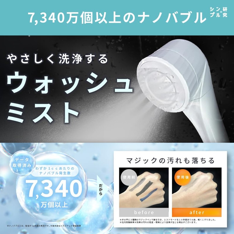 Dream Bank Shower Head, Made in Japan, Nano Bubble, Water