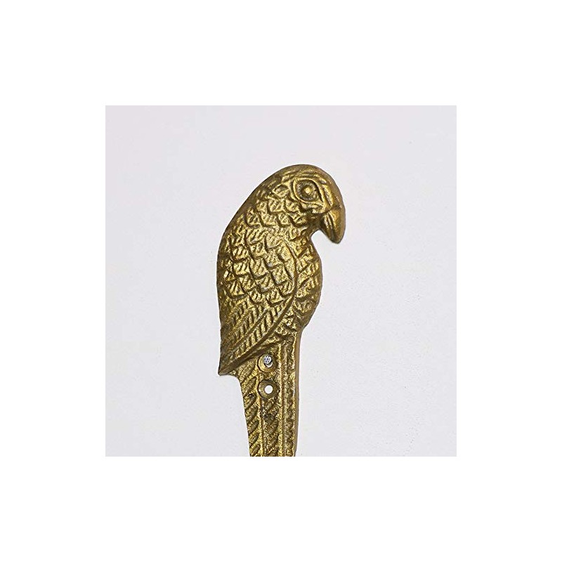Melody Maison Rustic Gold Parrot Wall Hook 16cm x 6cm