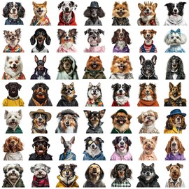 50 PCS Pet Stickers Puppy Stickers for Teens, Cute Vinyl Waterproof Aesthetic Scrapbook Animal Stickers Pack Cool Dog Stickers Kawaii Animal Stickers for Boys Girls Adults