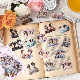 240Pcs Vintage Scrapbook Stickers, PET Scrapbook Stickers Pack for Junk Journal Supplies & DIY Crafting, Collage Decoupage Decorative Aesthetic Stickers for Journaling Scrapbooking (Sparkling Breeze)