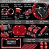 NBTEPEM 27 PCs Red Bling Car Accessories Set for Women,