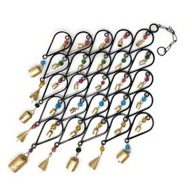 India Recycled Iron Bells Teardrop Wind Chime