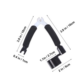 Kisangel Guitar Repair Tool Multifunctional String Winder Cutter Pin Puller Compatible with Guitars Banjos Mandolins Durable Black High Strength Design