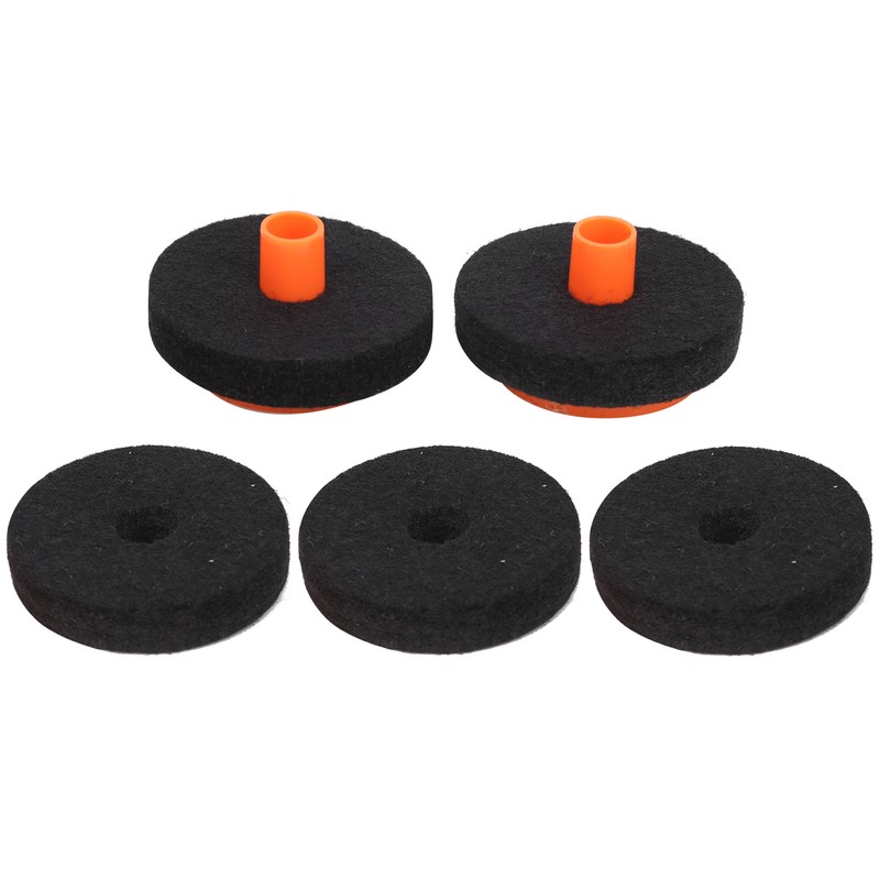7Pcs Drum Felt Pad Kit Black Orange Red Wear Resistant