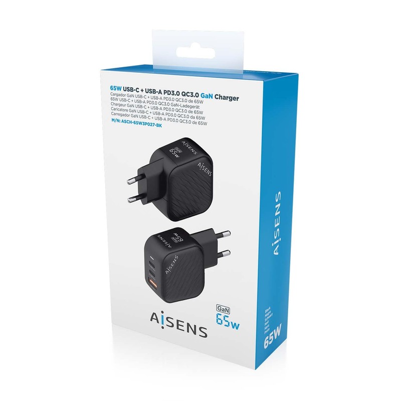 AISENS GaN 65W 2 x USB C PD3 0 QC4