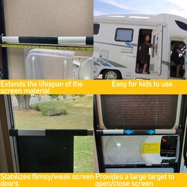 Brliantux Universal Adjustable 21 5/8in to 28 5/8in RV Screen Door Cross Handle Bar Fit for Most Common Travel Trailers, Motorhomes, RVs, Campers
