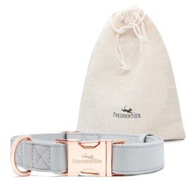 FREUDENTIER® Hundehalsband aus veganem Leder - Für mittelgroße und große Hunde - Liebevoll in Holland gefertigt