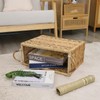 YAHUAN Natural Wicker Storage Basket with Built-in Handles Stair Basket