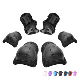 Kids/Youth Knee Pads Elbow Pads Wrist Guards 3 in 1 Protective Gear Set for Child Roller Skates, Cycling, Inline Skating, Scooter Skateboard, BMX Bike, Riding, and Multiple Outdoor Sports