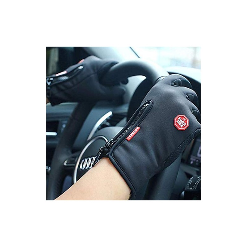 ComfyBear Warm Thermal Gloves Cycling Running Driving Gloves-Black (Black, M)