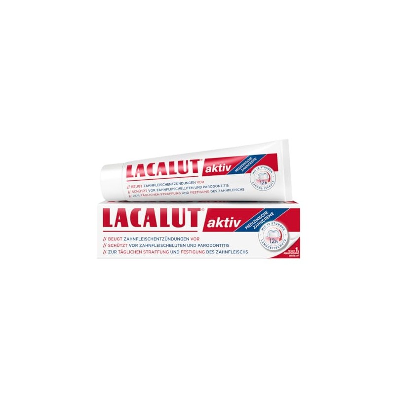 LACALUT Active Tooth Cream, 100 ml Toothpaste, Noticeable Firming and