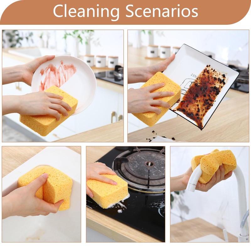 Sponges Kitchen,2" Thick Heavy Scrub Sponges,Extra Large No Scratches Household