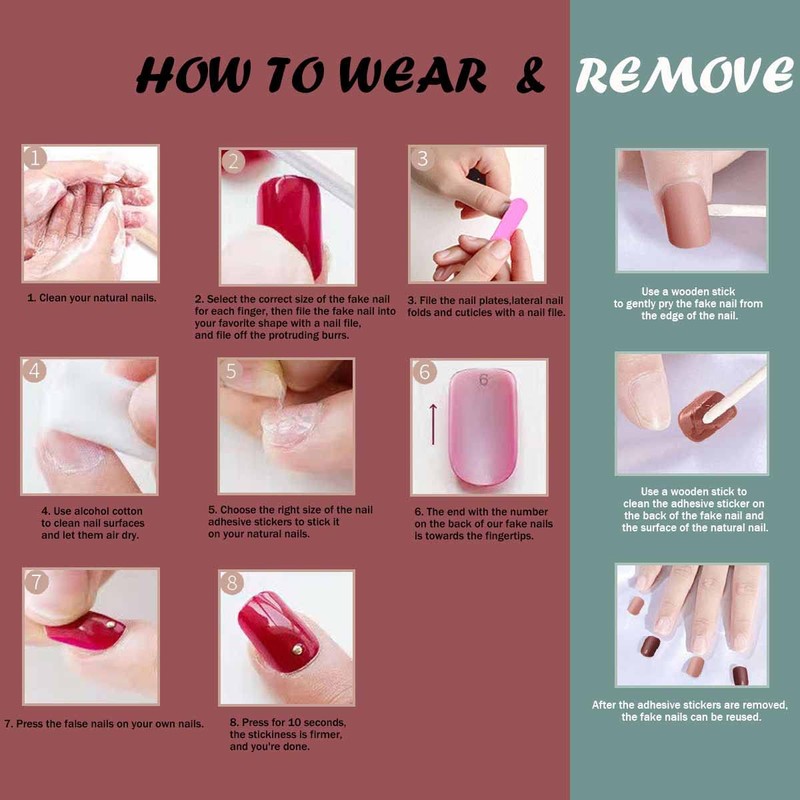 Bufenia Coffin Artificial Nails Long French Ballerina Press On Nails