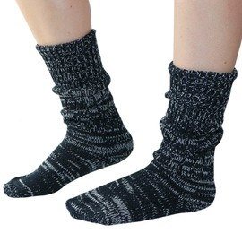 Mongrel Socks Pure Merino Wool Socks - Black & White, S Ladies 5-7