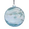 Hanging Glass Friendship Ball 10cm diameter , Aquamarine