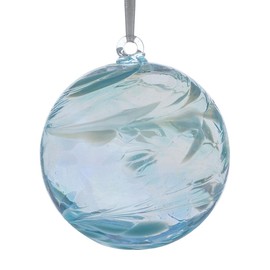 Hanging Glass Friendship Ball 10cm diameter , Aquamarine