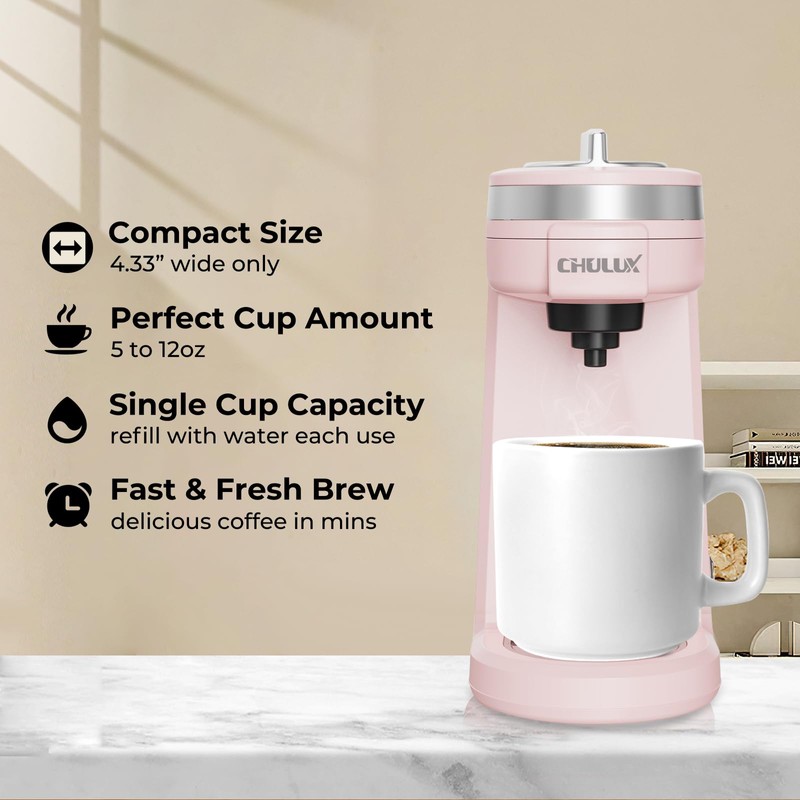 CHULUX Mini Coffee Maker for K Capsule, Single Serve Coffee