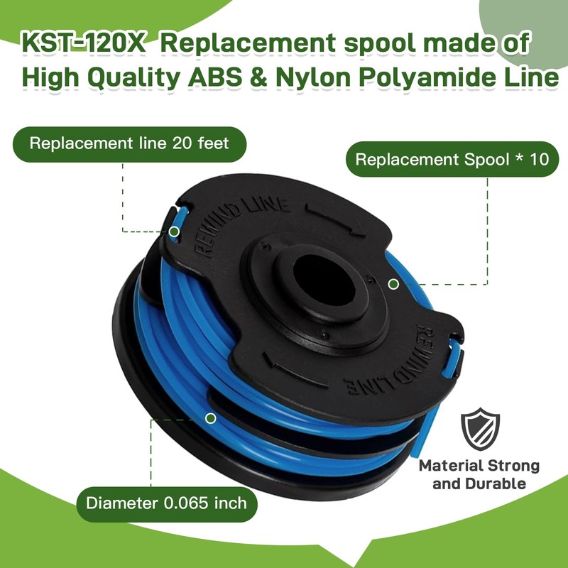 KST-120X Weed Eater String Spool Compatible with Kobalt 40V Cordless
