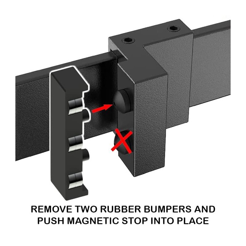 Magnetic Door Stop for Barn Door, Black