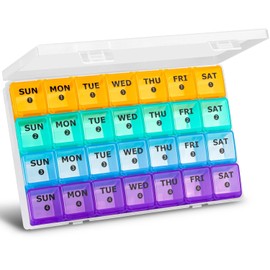 Extra Large 28 Day Pill Organizer with Travel Case