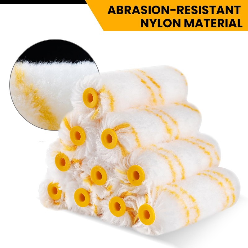 Mister Rui Paint Rollers, Nylon Paint Roller 4" (100MM), Mini