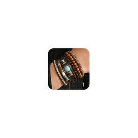 Long tiantian Boho Bracelets for Women Stackable Wooden Bracelets Popular Western Turquoise Bracelet for Women Trendy Jewelry 2025 Gifts Stocking Stuffers
