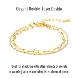 SAM & LORI Gold Bracelets for Women Gifts Waterproof Jewelry Cute Trendy Dainty Bracelet Stack Teens Fashion Accessories Summer Bangles Non Tarnish Stainless Steel Minimalist Pulseras Para Mujer