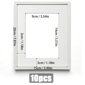 TXXATX Pack of 10 Passepartout 15 x 20 cm Outer Dimensions Inner Size 9 x 14 cm Mount 1.5 mm Thick Mount Buy Mount Cardboard White for Photos Pictures Art Prints
