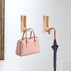 BOXOB 2 Pcs Foldable Gold Wall Hooks, Heavy Duty Brushed