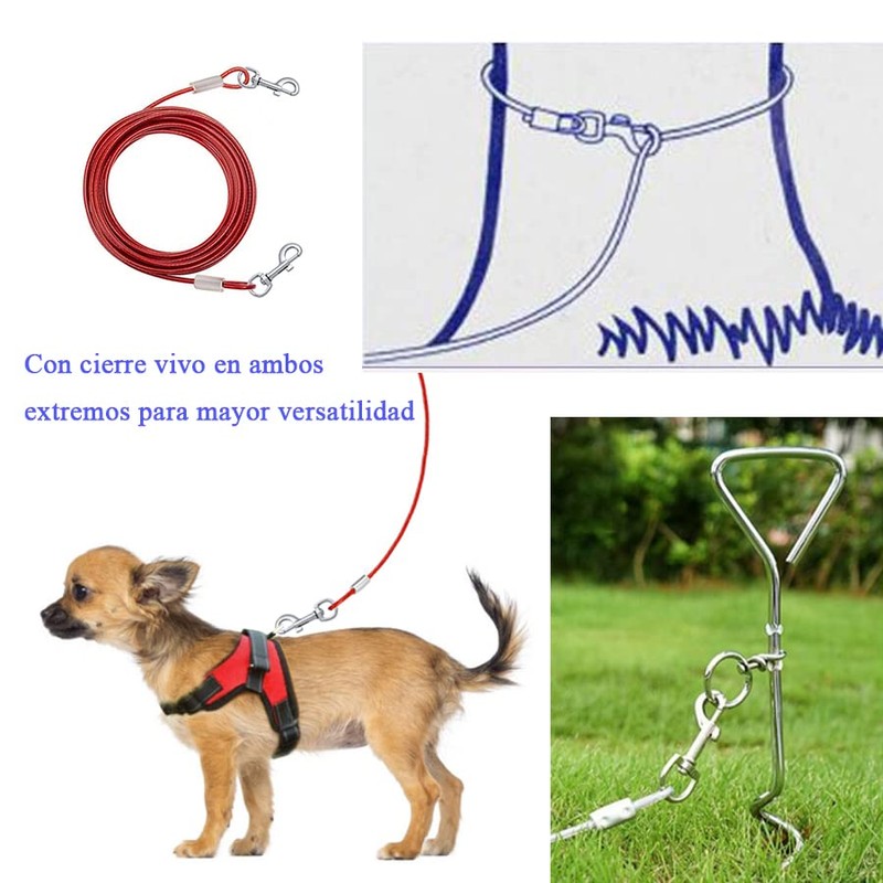 ATOOZOO Correa para Perros, Correa de Acero,Correa para Perro de