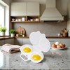 1Pc White Egg Poacher, Microwave Egg Boiler Poacher, 2 Cavity