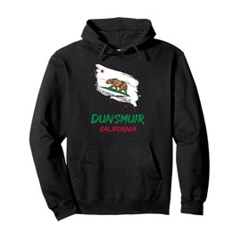 Dunsmuir California Paint Splatter Flag Vacation Souvenir Pullover Hoodie
