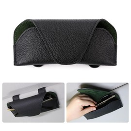 Xiuyer Glasses Holder for Car, Glasses Case Car Glasses Holder Car Glasses Box Car Glasses Holder Glasses Case Leather Sunglasses Holder Car Glasses Holder (Black)