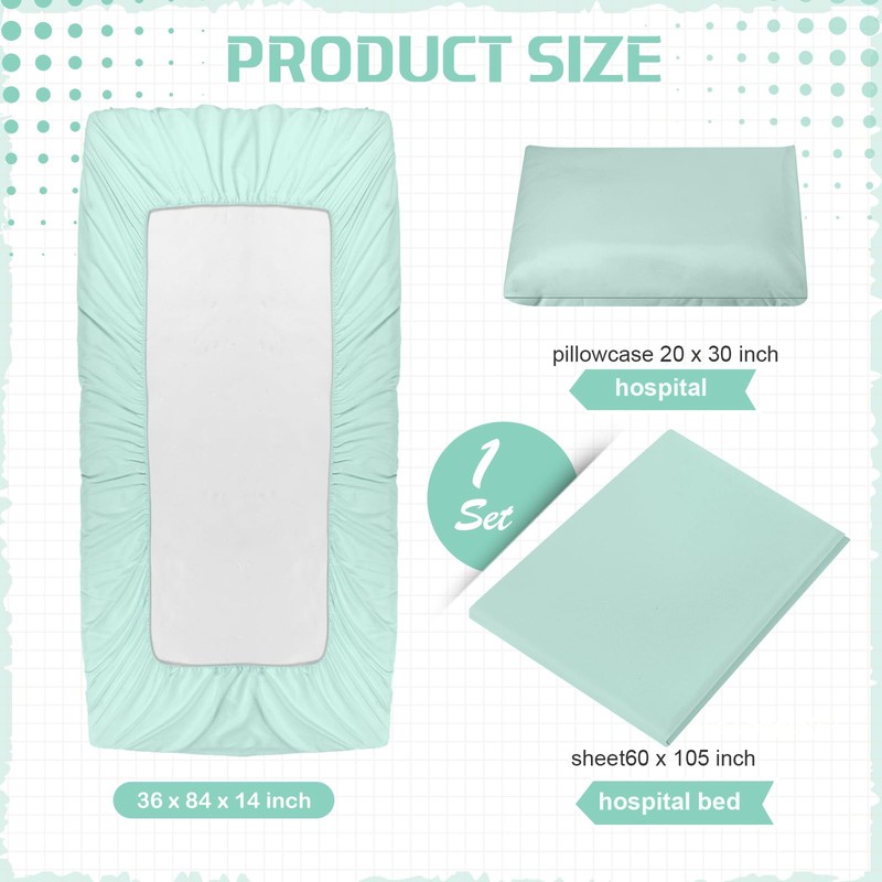Moukeren Moukeren 3 Pcs Hospital Bed Sheets for Home Use