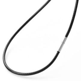 SEIYA INTERNATIONAL Men's Chain Necklace, Choker, Wax Cord, Stainless Steel, Accessory, No Gemstone