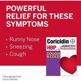 Coricidin HBP Coricidin HBP Antihistamine Cough & Cold Suppressant Tablets, 16 Tablets (Pack of 5)