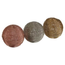 Premier Housewares Decorative Spheres, Metal, Rose Gold/Silver/Gold