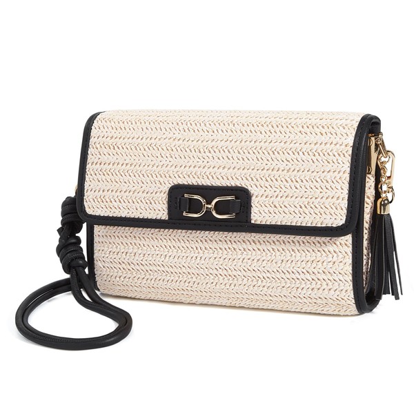 Missnine Straw Clutch Purse Small Crossbody Bag Raffia Trendy Shoulder