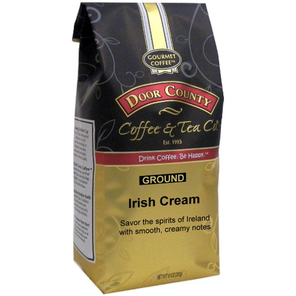 Door County Coffee, Irish Cream, Smooth and Creamy Flavored Coffee, Medium Roast, Ground Coffee, 10 oz Bag