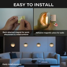 Warm LED Night Light with Timer Function,Rechargeable Motion Sensor Wall Light, 4 Emoji Selected Stick-On Closet Light with Dusk to Dawn Sensor for Bedroom, Kitchen, Washroom, Stairs, Hallway, 3-Pack